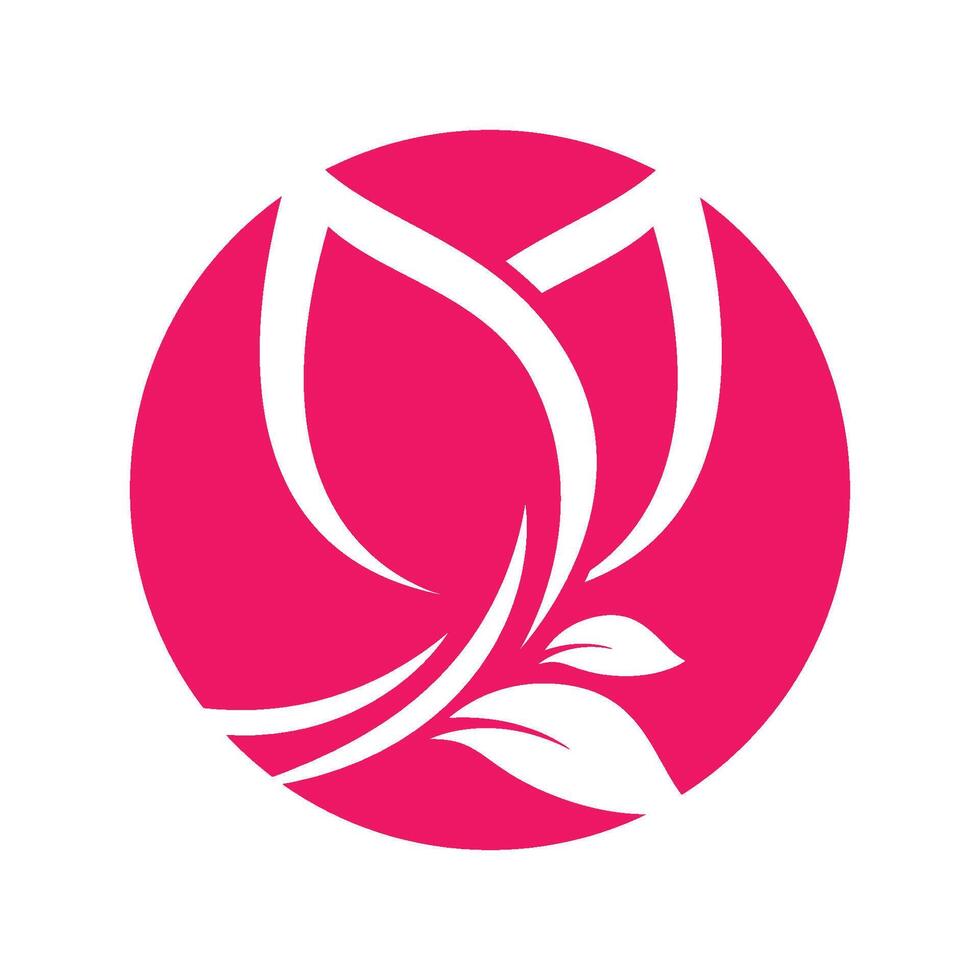 Elegant logo design of a beautiful flower in bloom vector