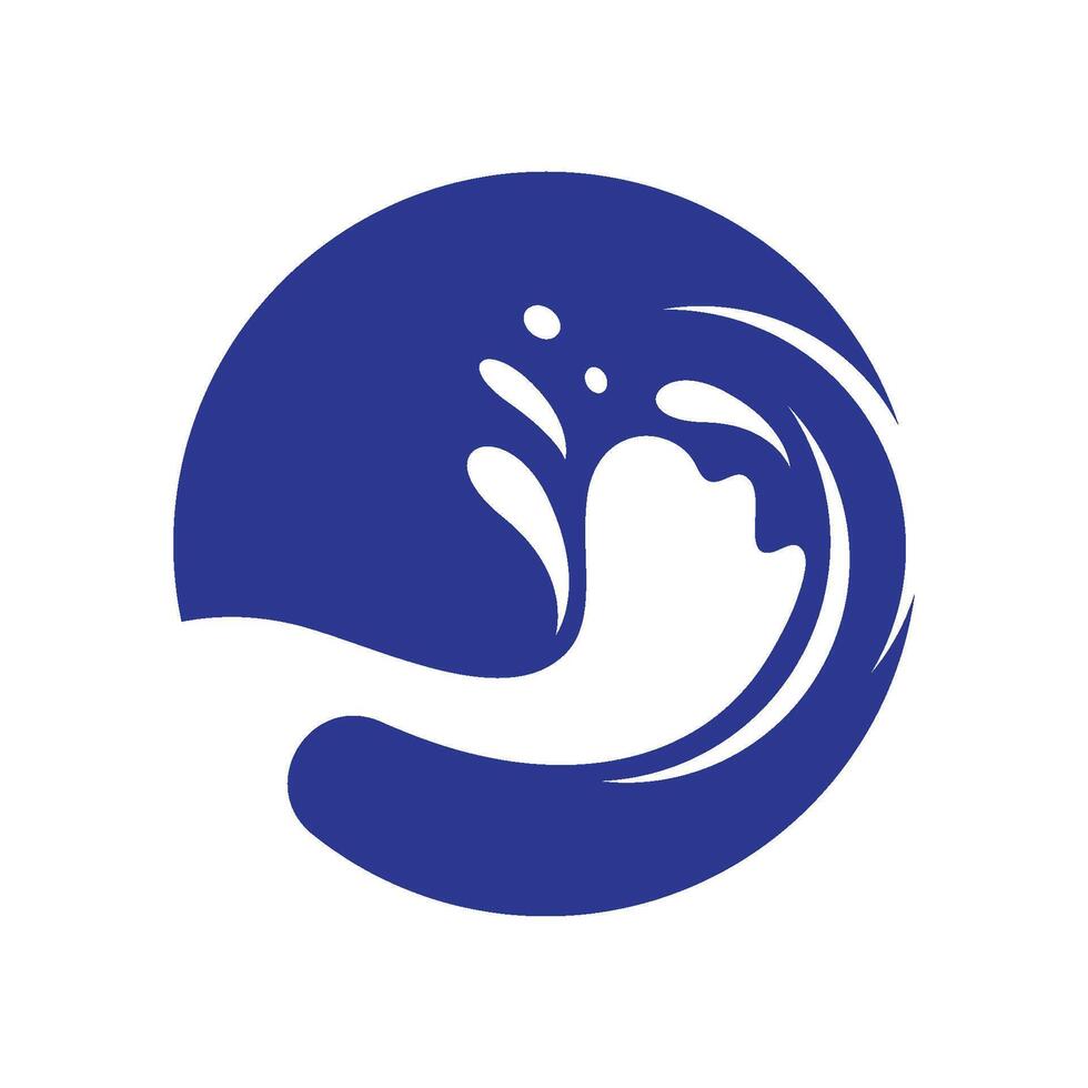 illustration of the logo of waves and sun in the morning vector