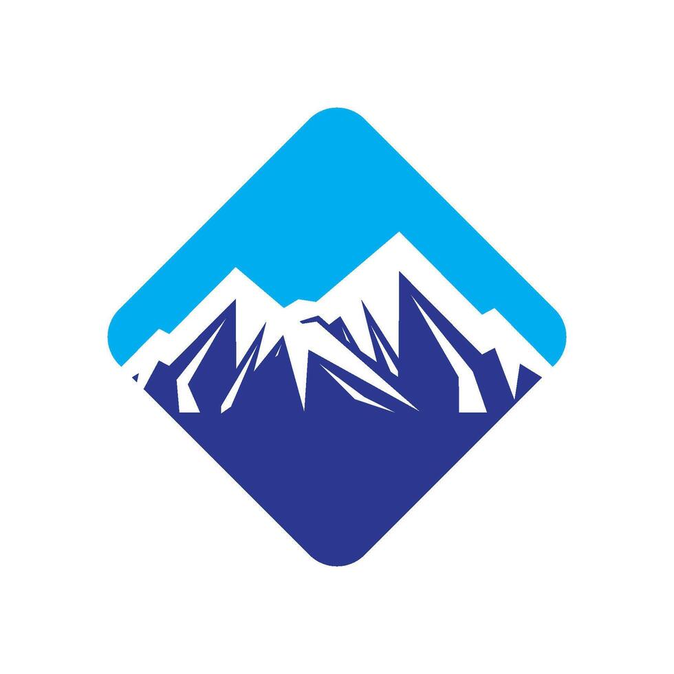high and snowy mountains logo vector