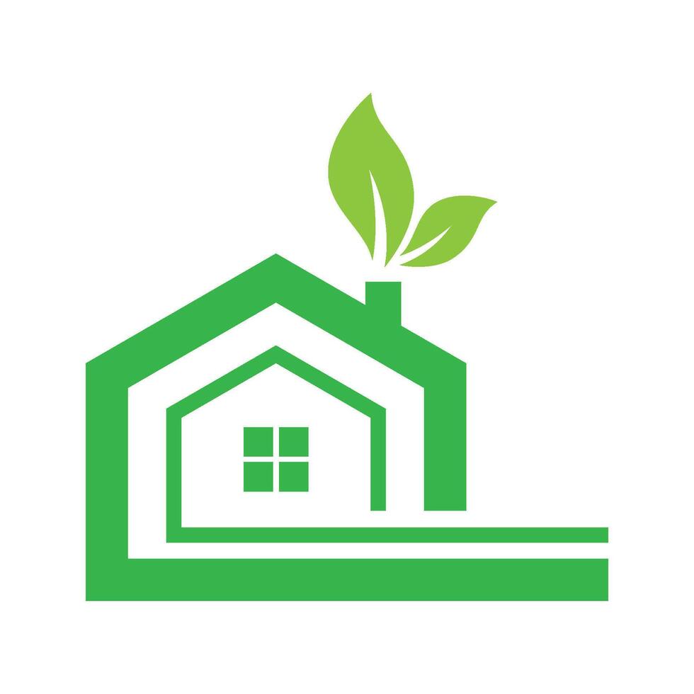 environmentally friendly green house logo design vector