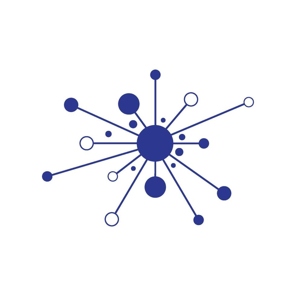 blue molecule logo illustration design vector