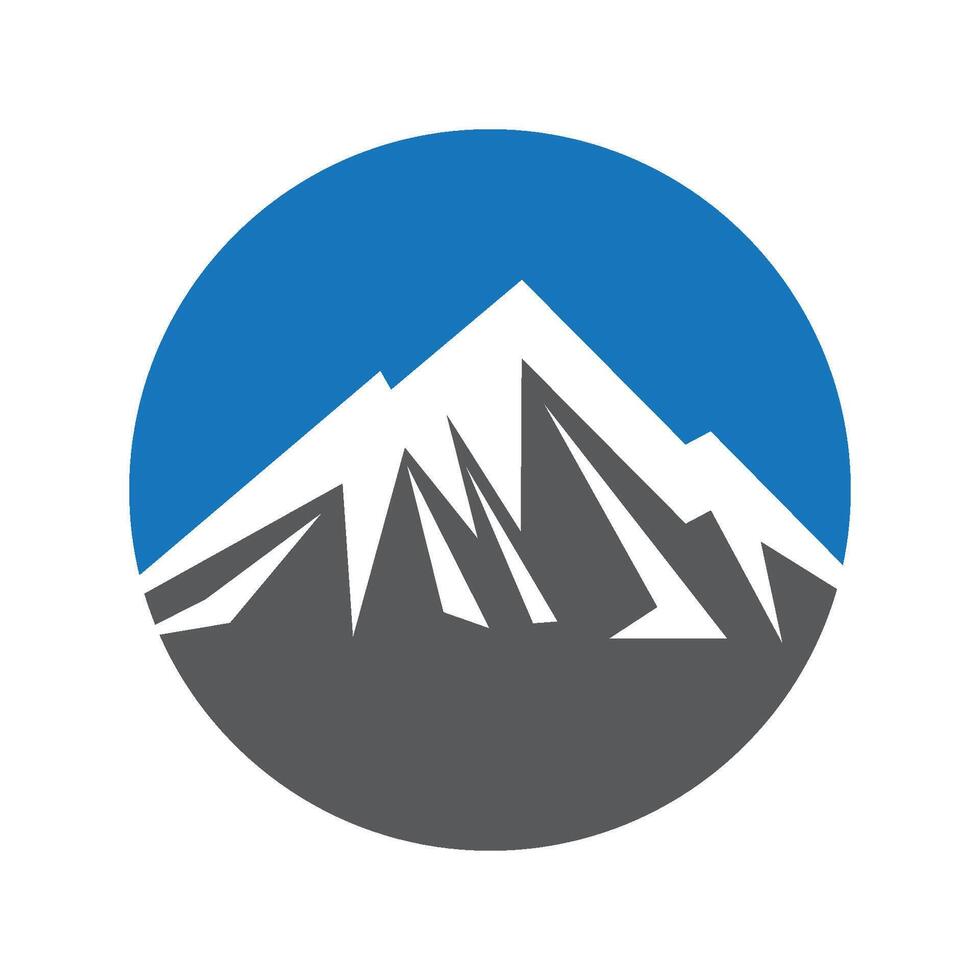 logo illustration of high mountains vector