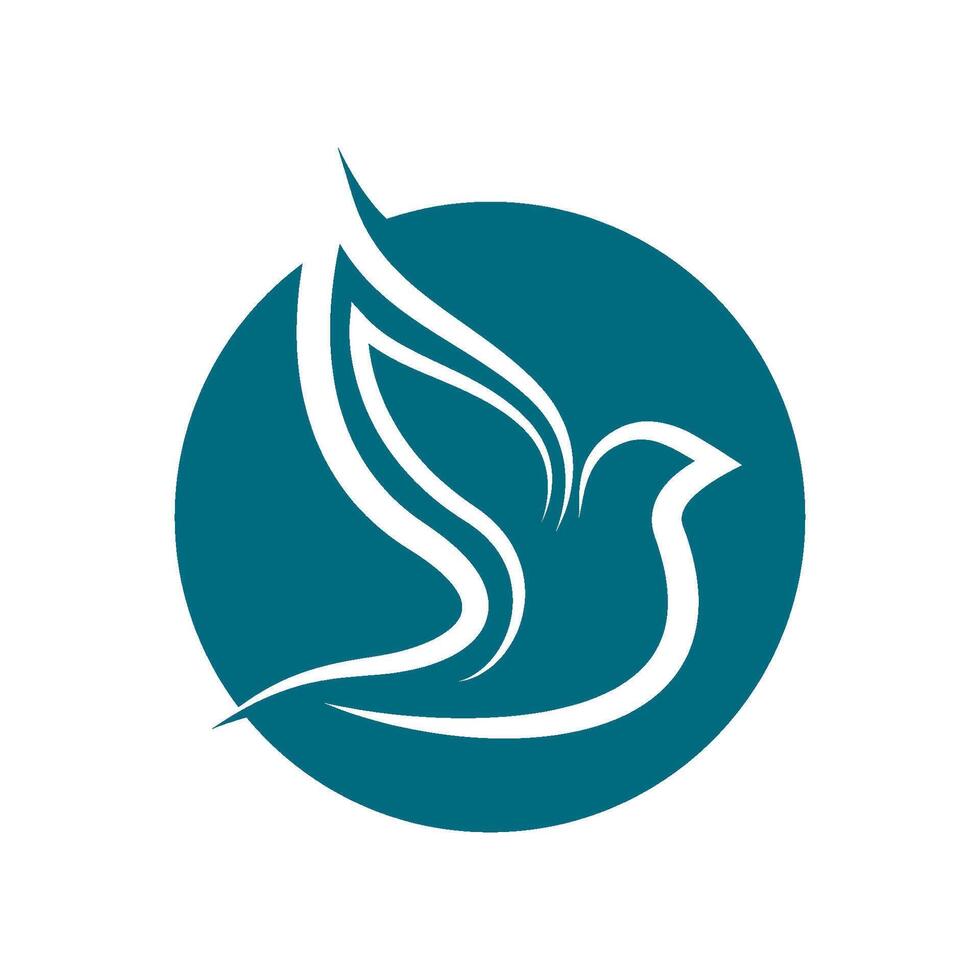 illustration design of a dove flapping its wings vector