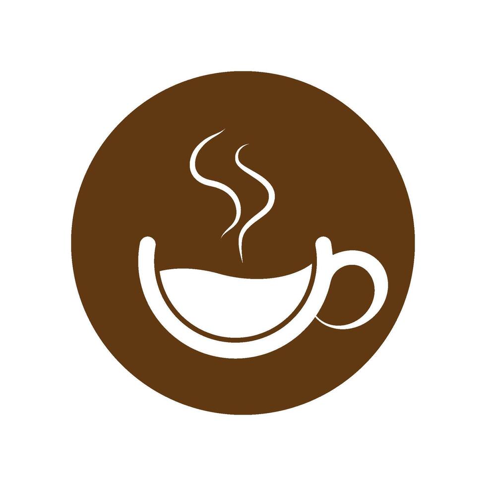 logo design of hot coffee in a glass with smoke vector