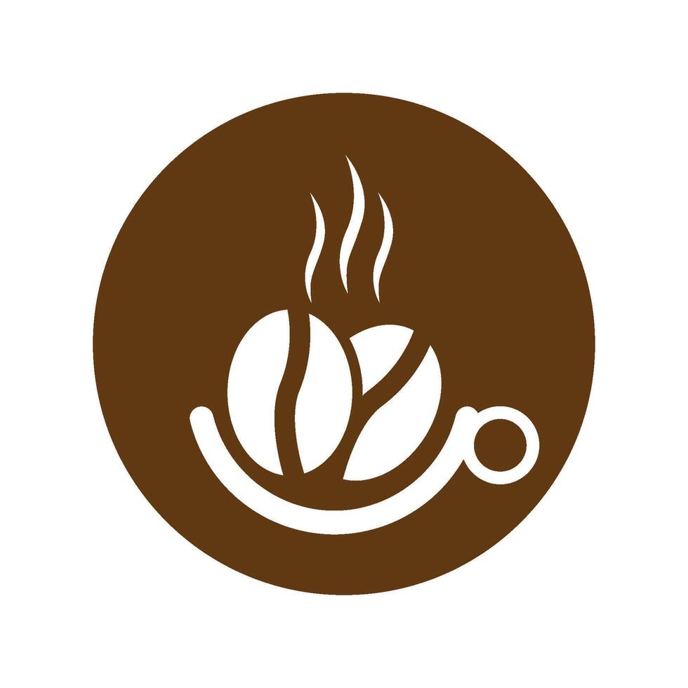 logo design of hot coffee in a glass with smoke vector