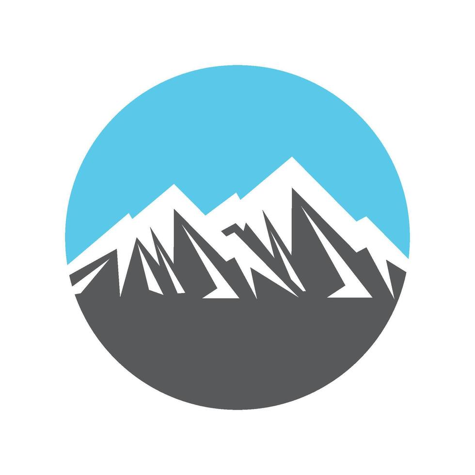 logo illustration of high mountains vector