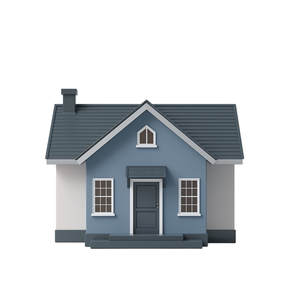 3d model of tiny house Isolated on transparent background png