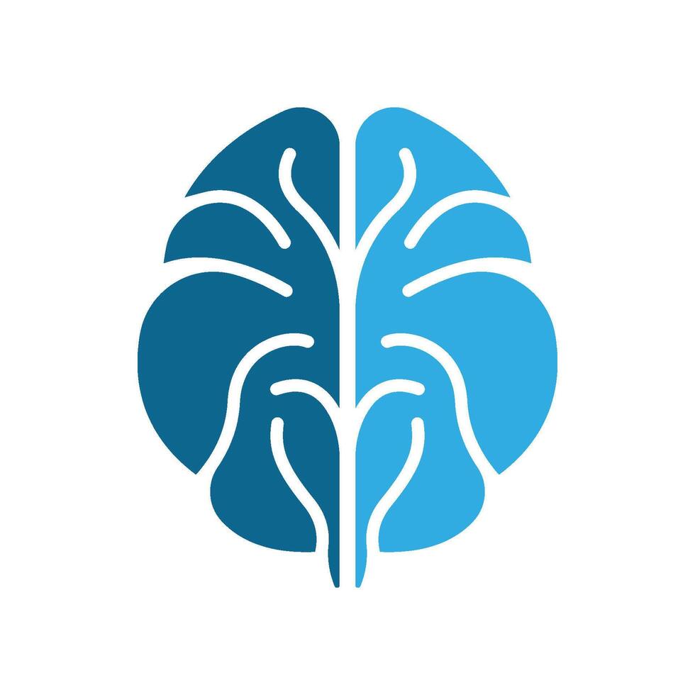 digital brain system innovation logo design vector