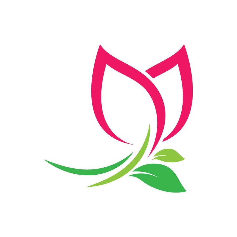 Elegant logo design of a beautiful flower in bloom vector