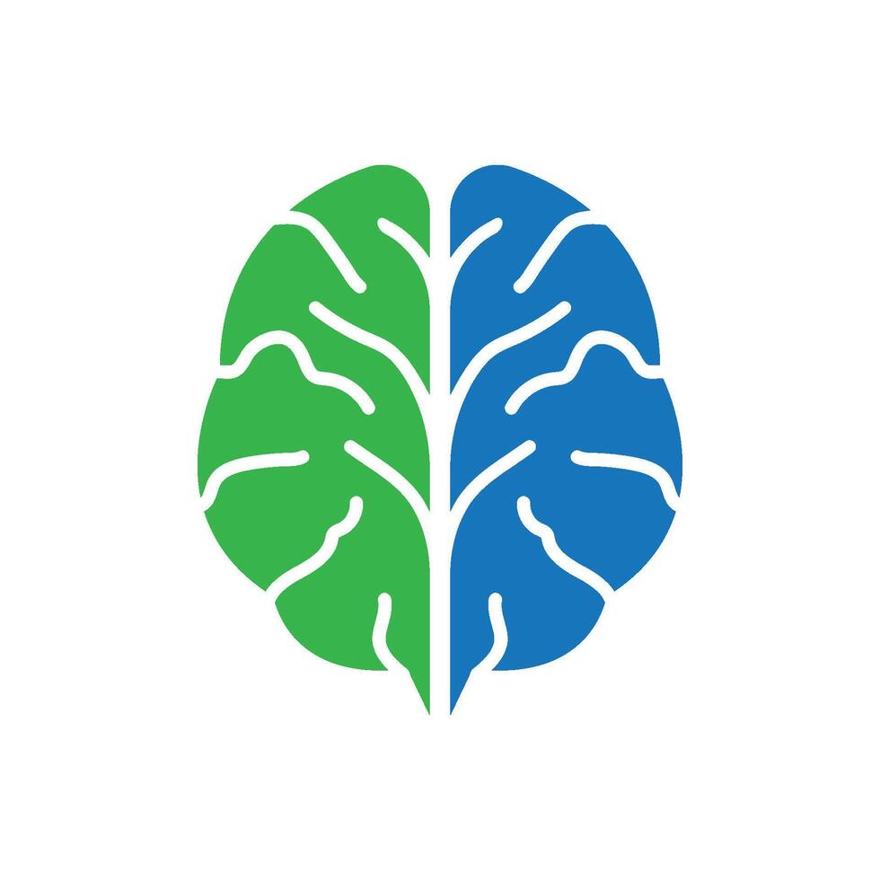 digital brain system innovation logo design vector