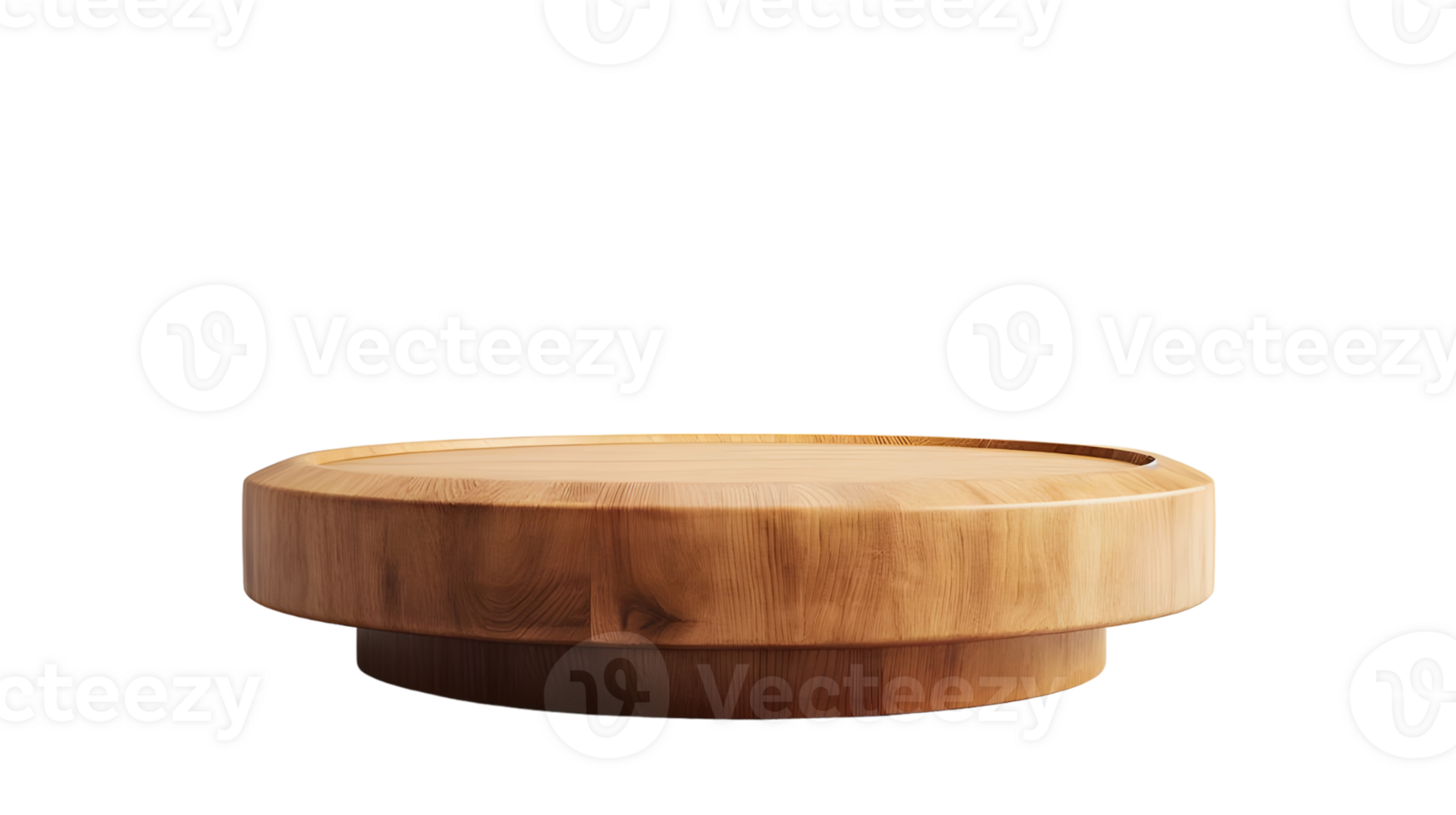Wooden podium empty for product display isolated on transparent background png