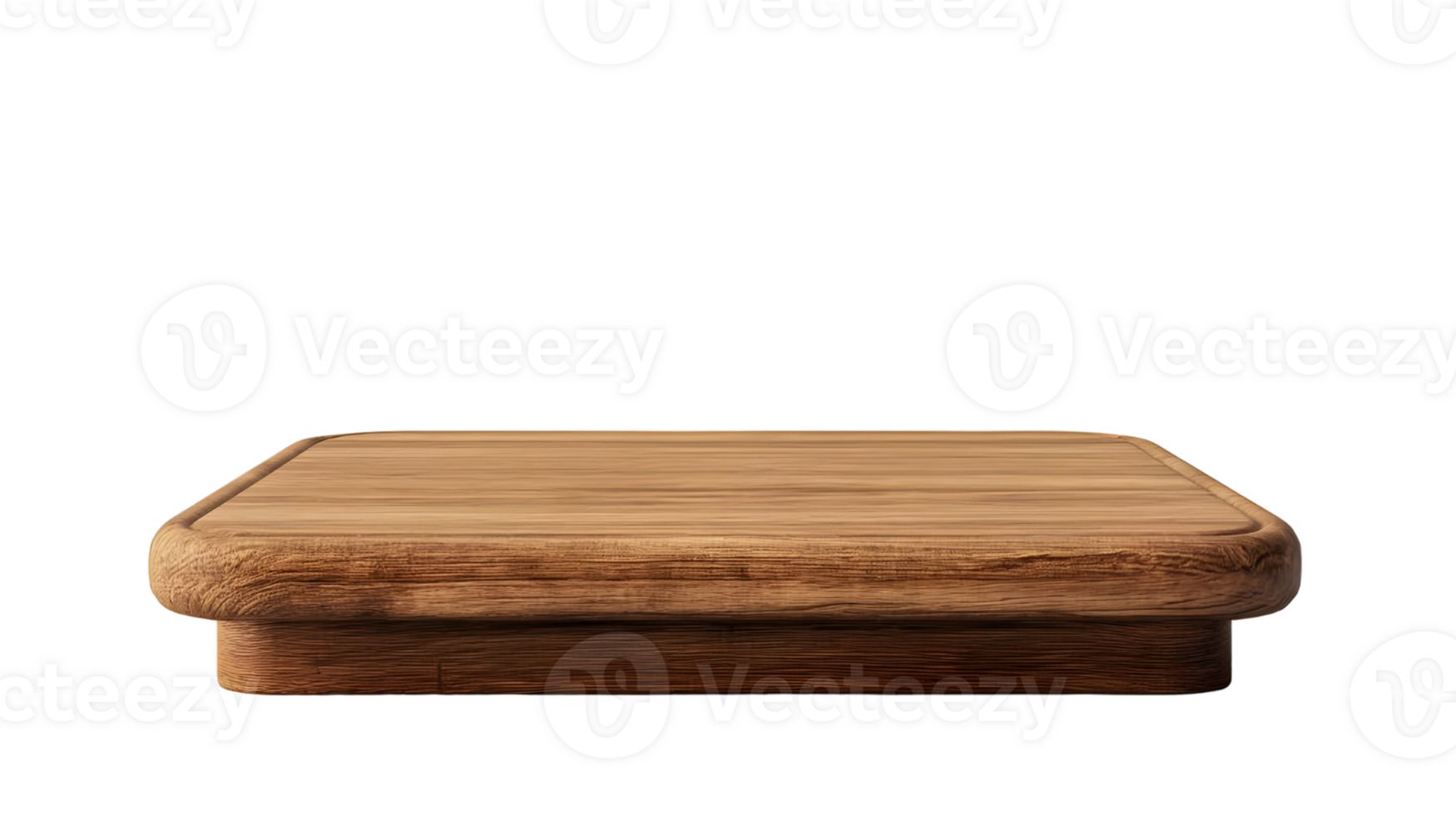 Wooden podium empty for product display isolated on transparent background png