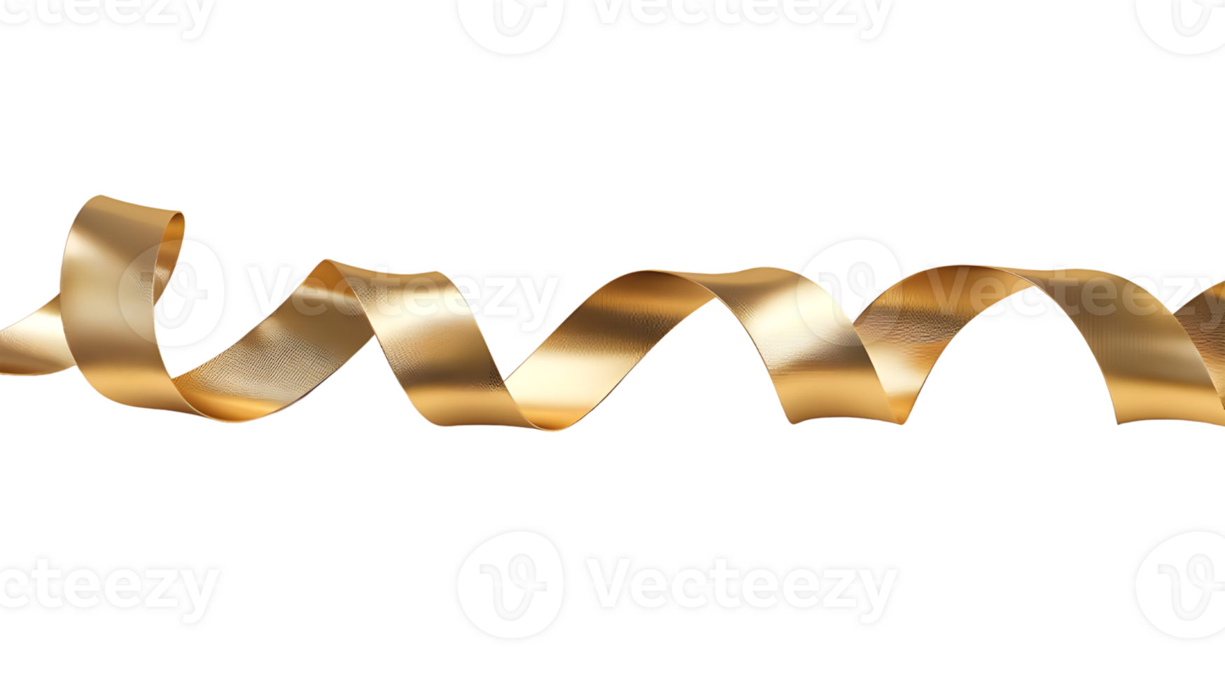 Golden ribbon isolated on transparent background png