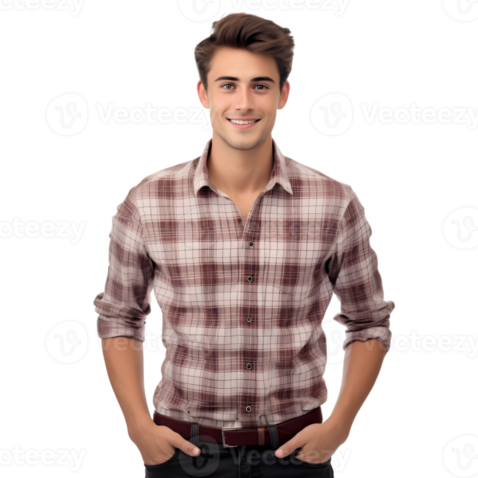 Portrait of a young casual man, isolated on transparent background. png