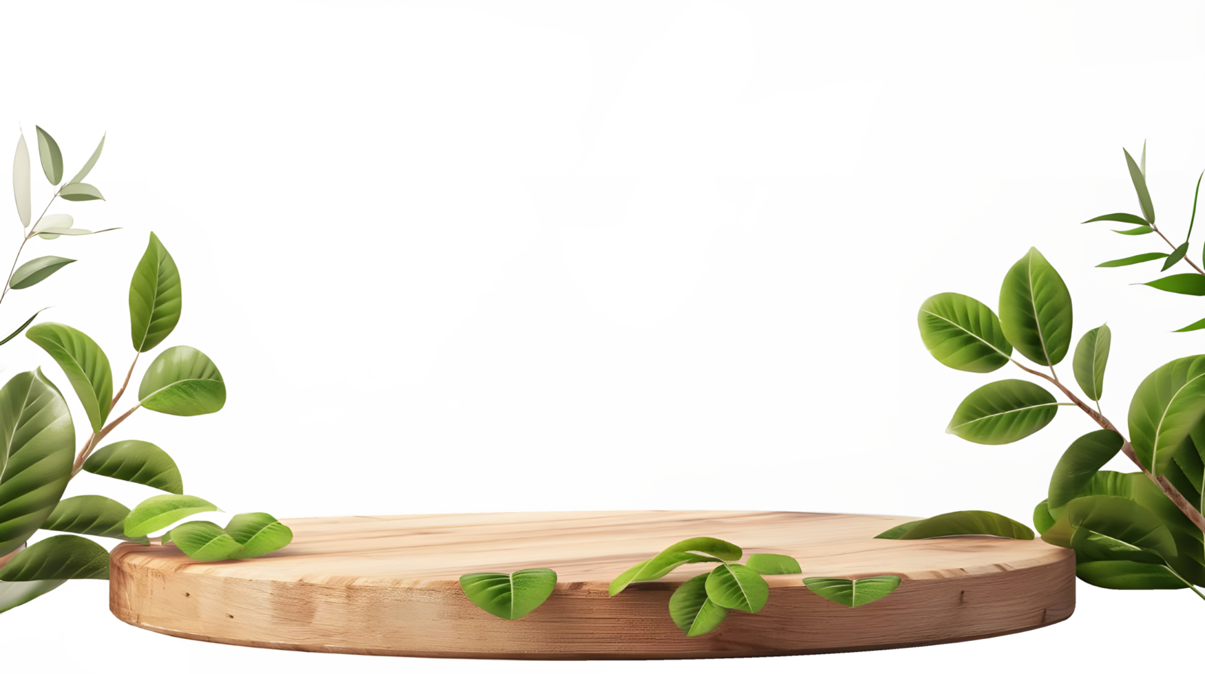 Wooden podium empty for product display isolated on transparent background png