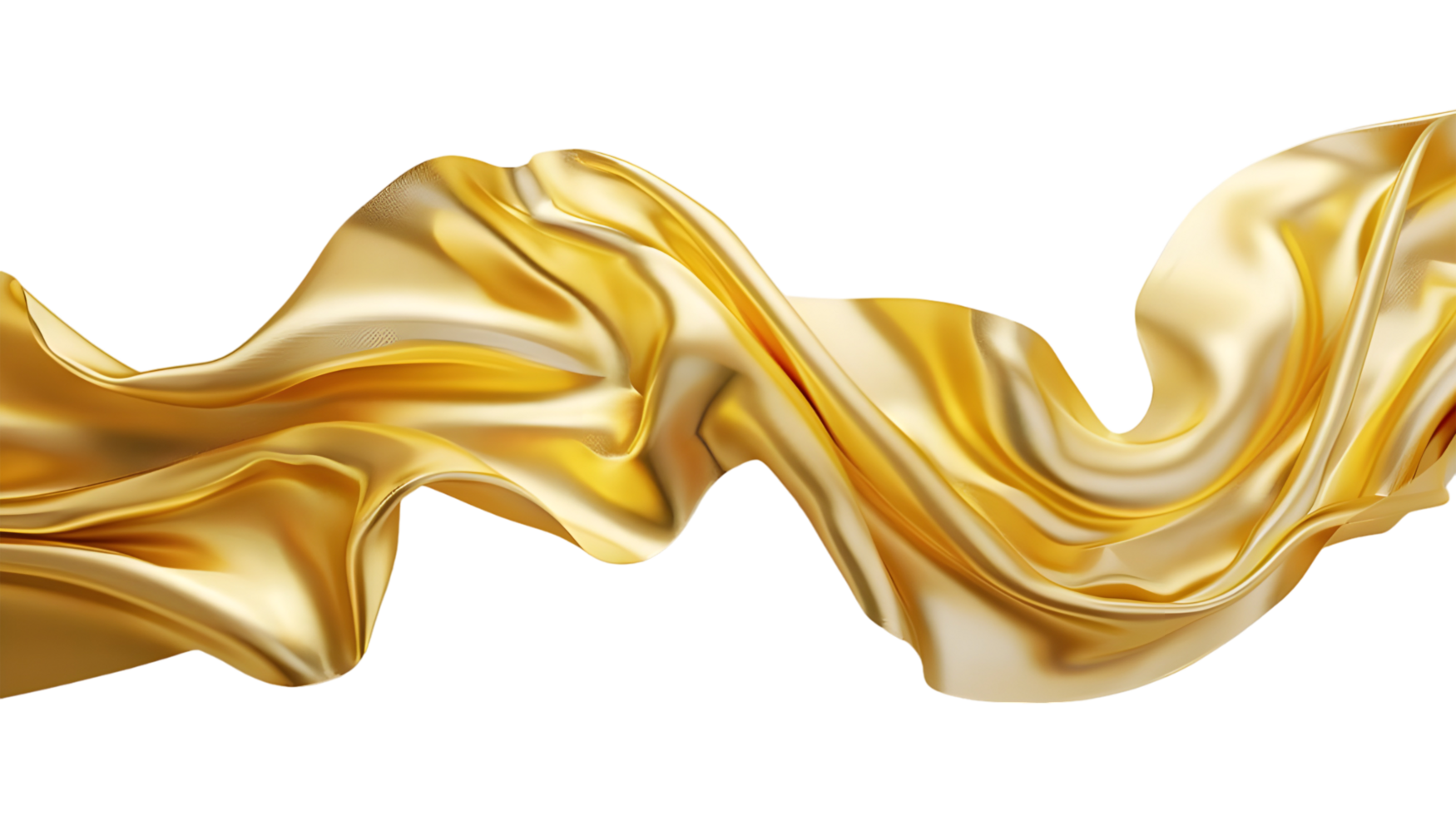 Golden fabric cloth isolated on transparent background png