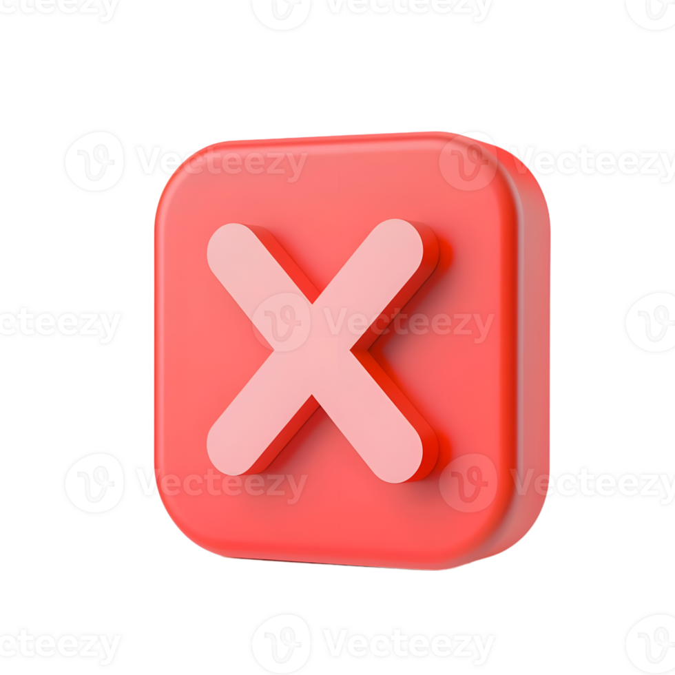 Cancel cross icon isolated on transparent background png