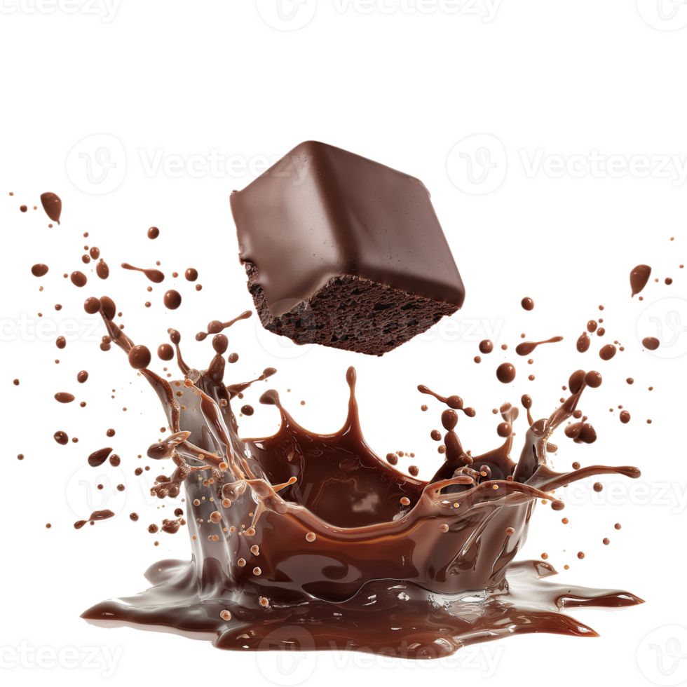 Chocolate Splash Isolated on Transparent Background png