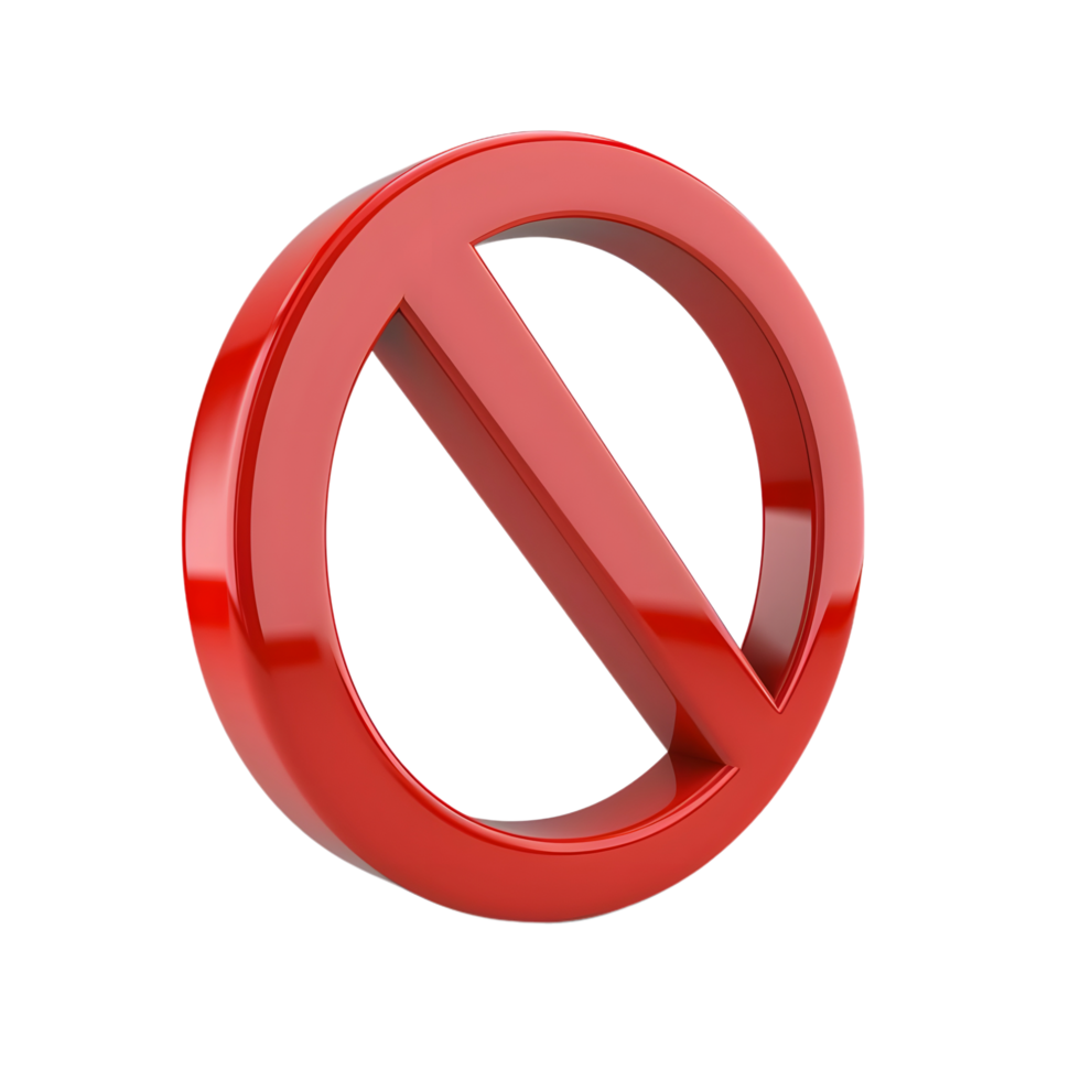 Block sign icon isolated on transparent background 48045362 PNG