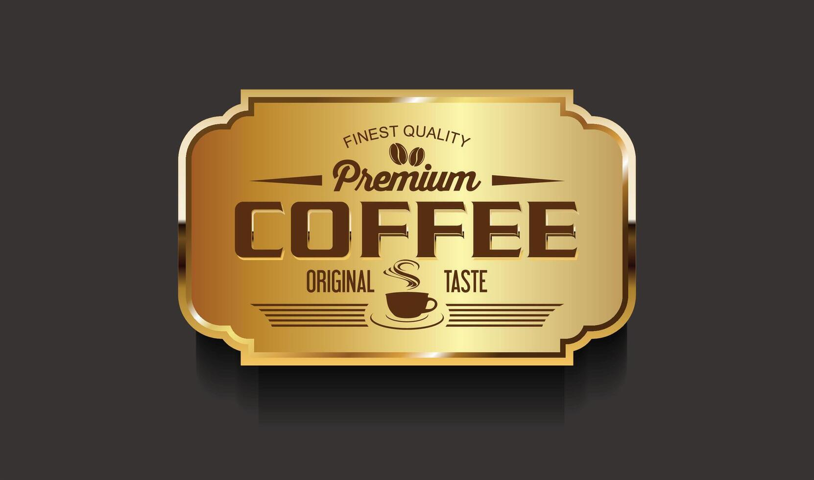 Retro vintage coffee logo in golden style illustration vector