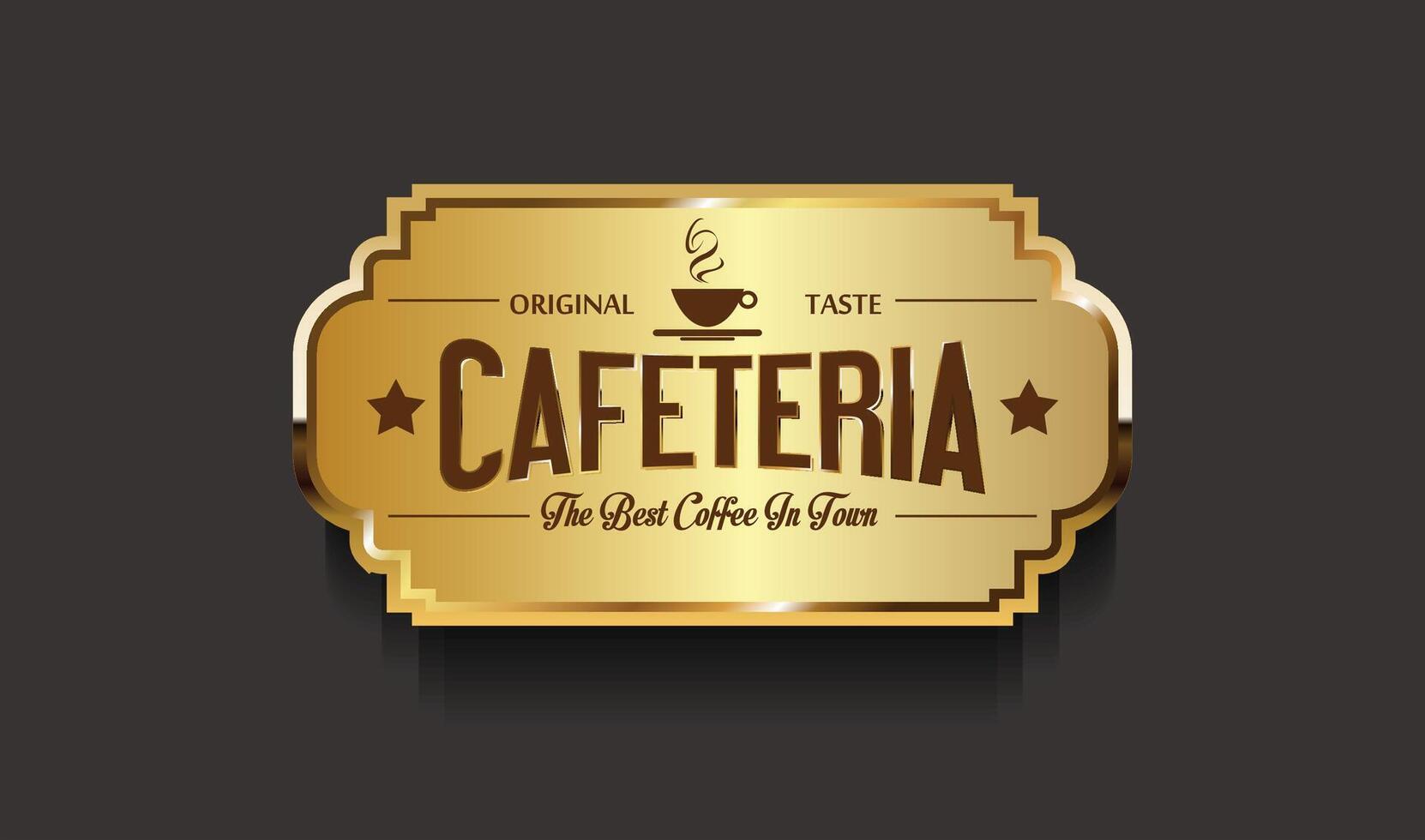 Retro vintage coffee logo in golden style illustration vector