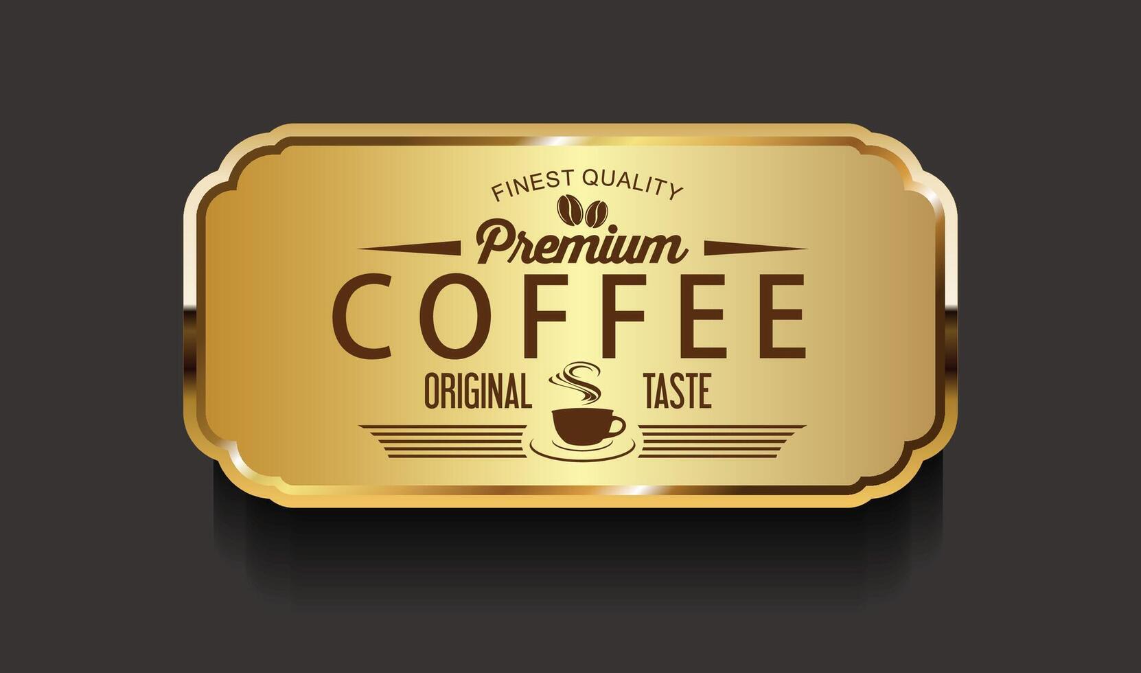 Retro vintage coffee logo in golden style illustration vector