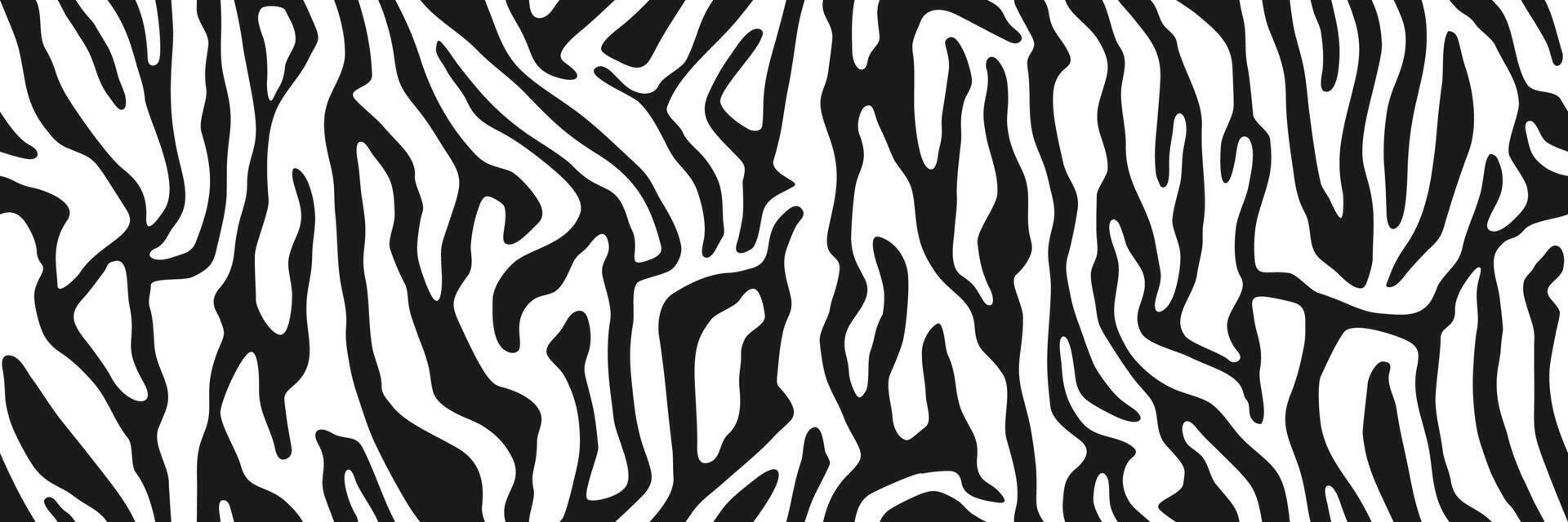 Zebra fur repeating texture. Animal print, skin stripes. Jungle wild style wallpapers. Black and white seamless pattern vector