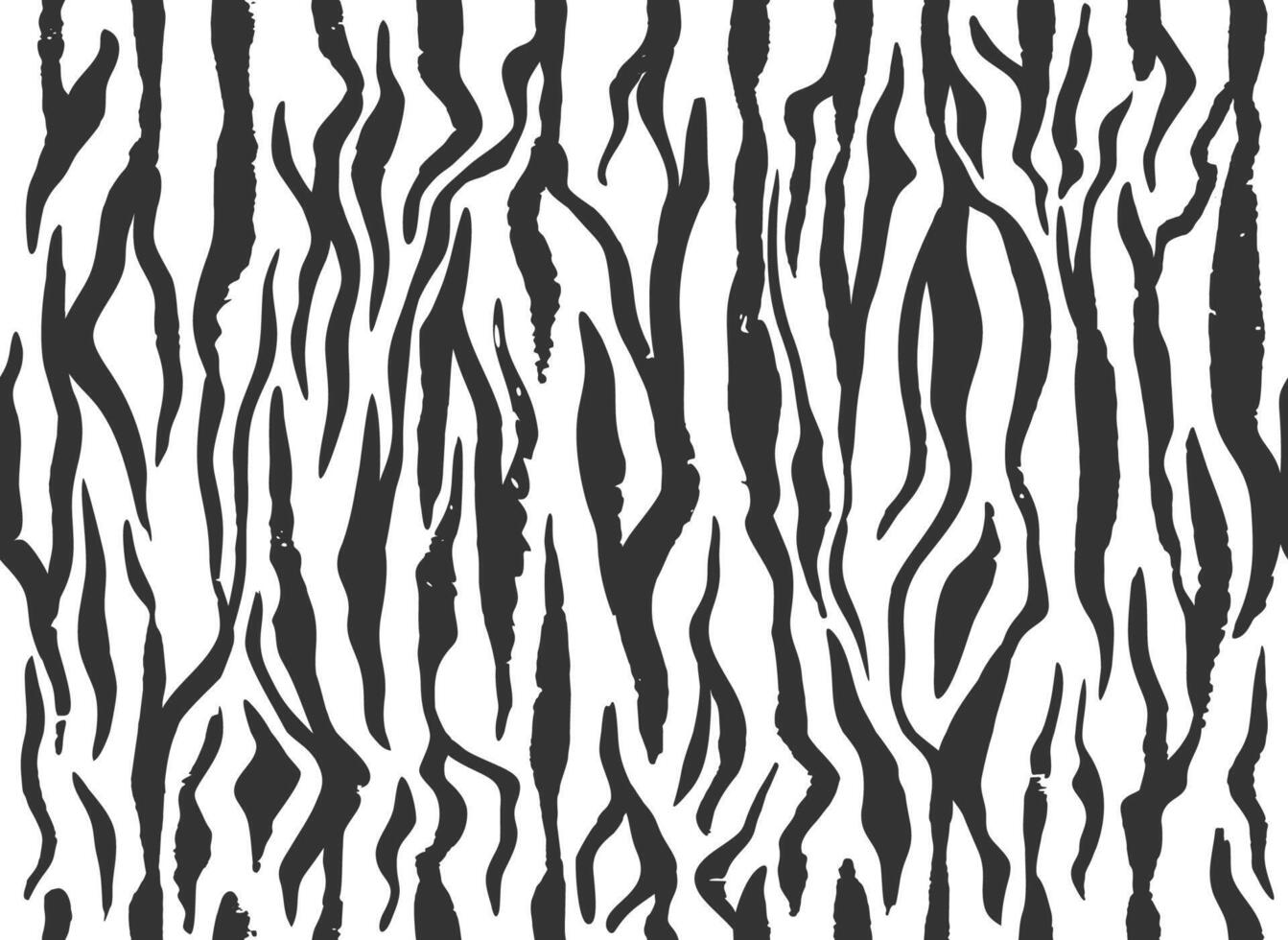 Zebra skin, stripes grunge pattern. Animal print. Black and white background. Seamless texture. vector