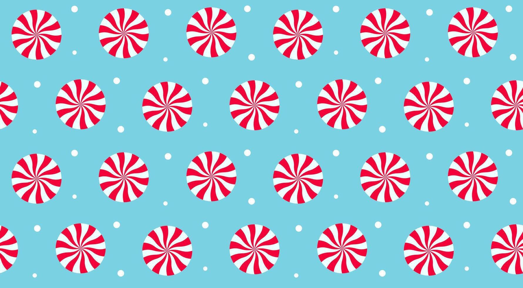 Christmas peppermint swirl candies seamless pattern. Holiday traditional peppermint backdrop. vector