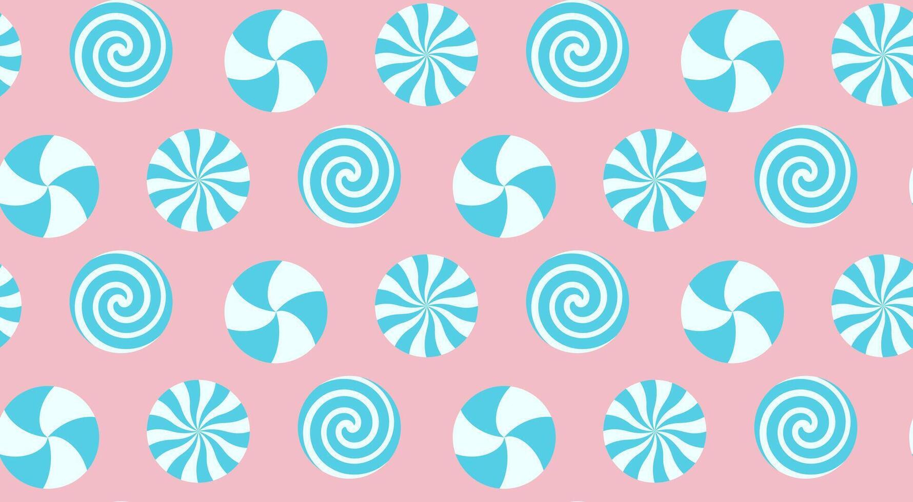 Christmas peppermint swirl candies seamless pattern. Holiday traditional peppermint backdrop. vector