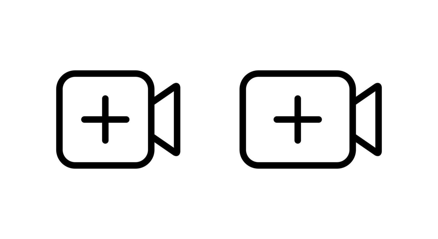 Add button icon in line style. Plus with camera concept. Upload content concept vector