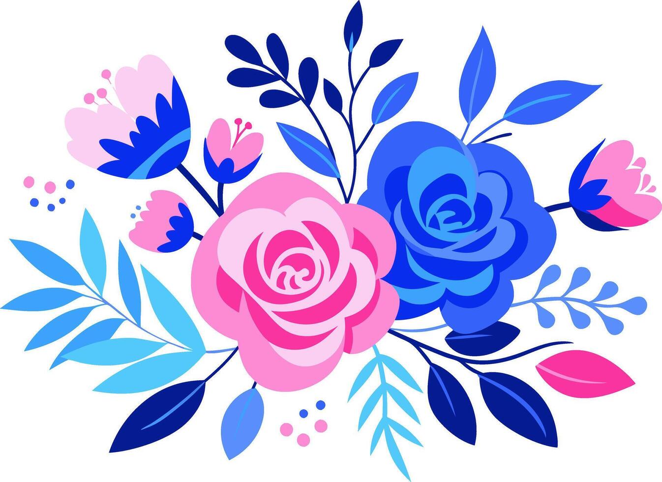 Watercolor Floral Elements Set - Hand Drawn Bouquet for Invitations and Banners vector