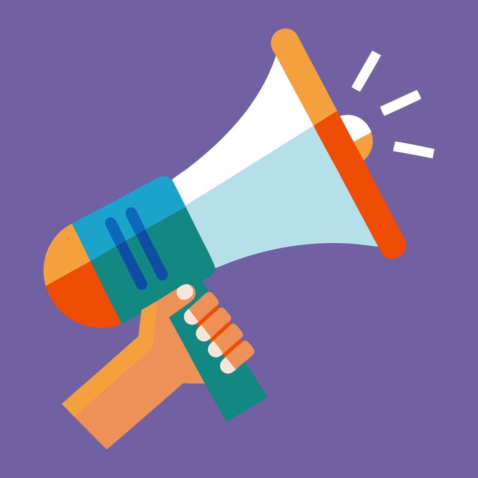 A hand holding a megaphone vector