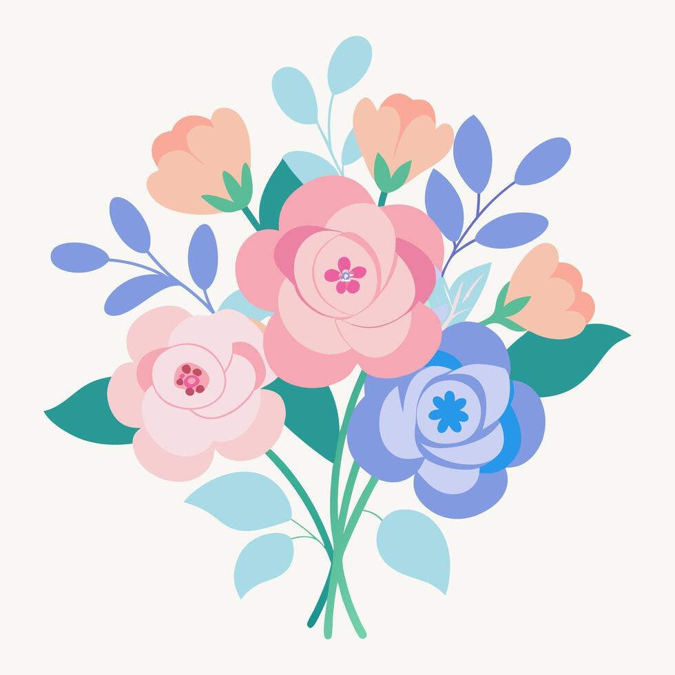 Watercolor Floral Elements Set - Hand Drawn Bouquet for Invitations and Banners vector