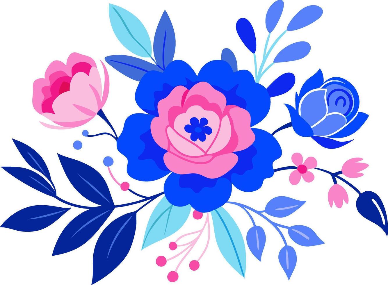 Watercolor Floral Elements Set - Hand Drawn Bouquet for Invitations and Banners vector