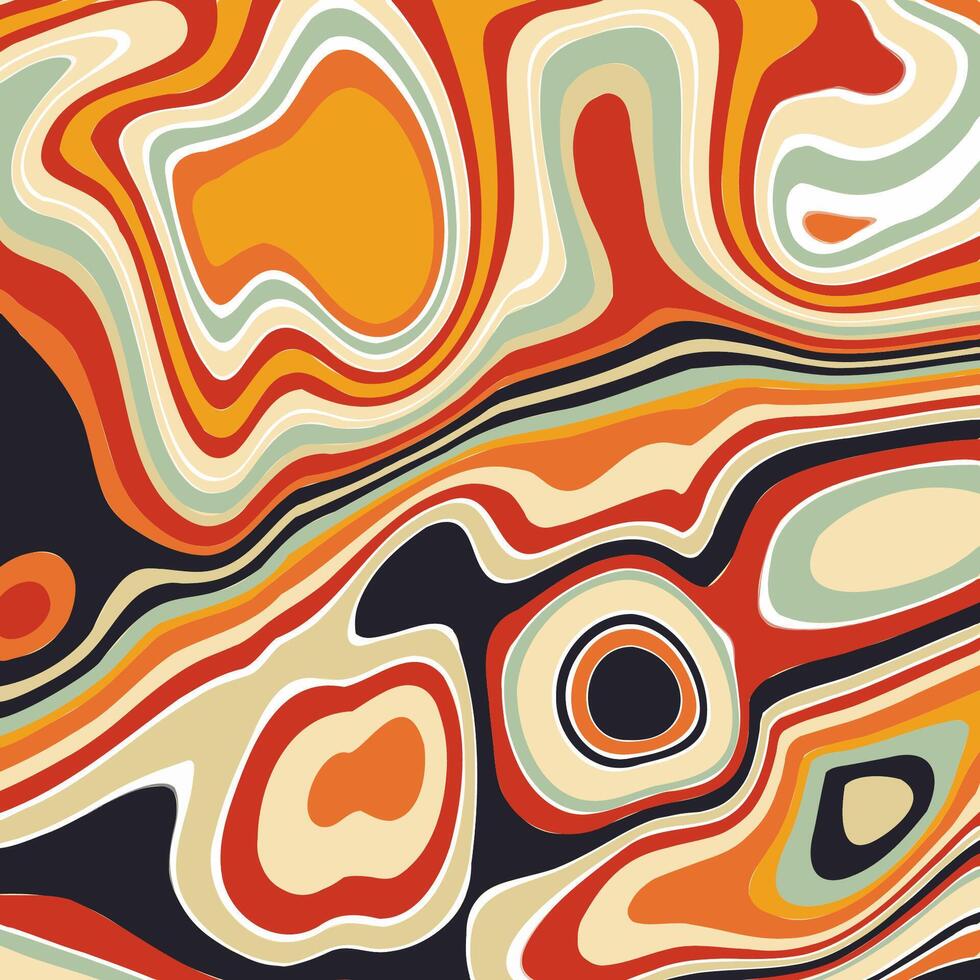 Abstract retro styled distorted lines design background vector
