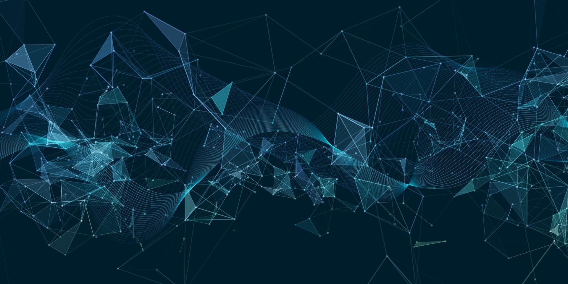 Abstract banner with flowing lines and low poly design vector