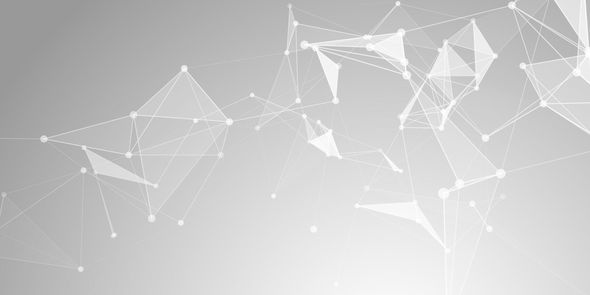 Abstract monochrome banner with a low poly plexus design vector