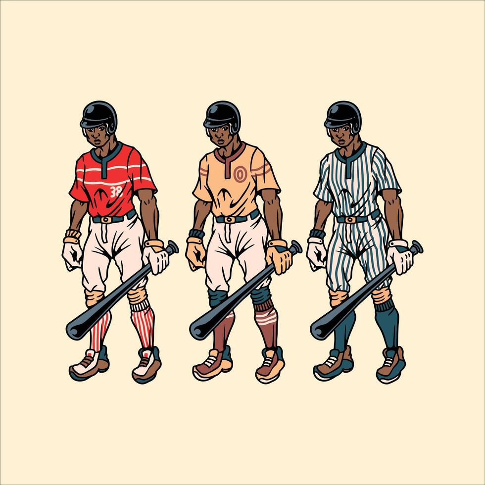 baseball set illustration design vector