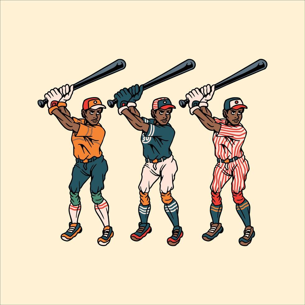 baseball set illustration design vector