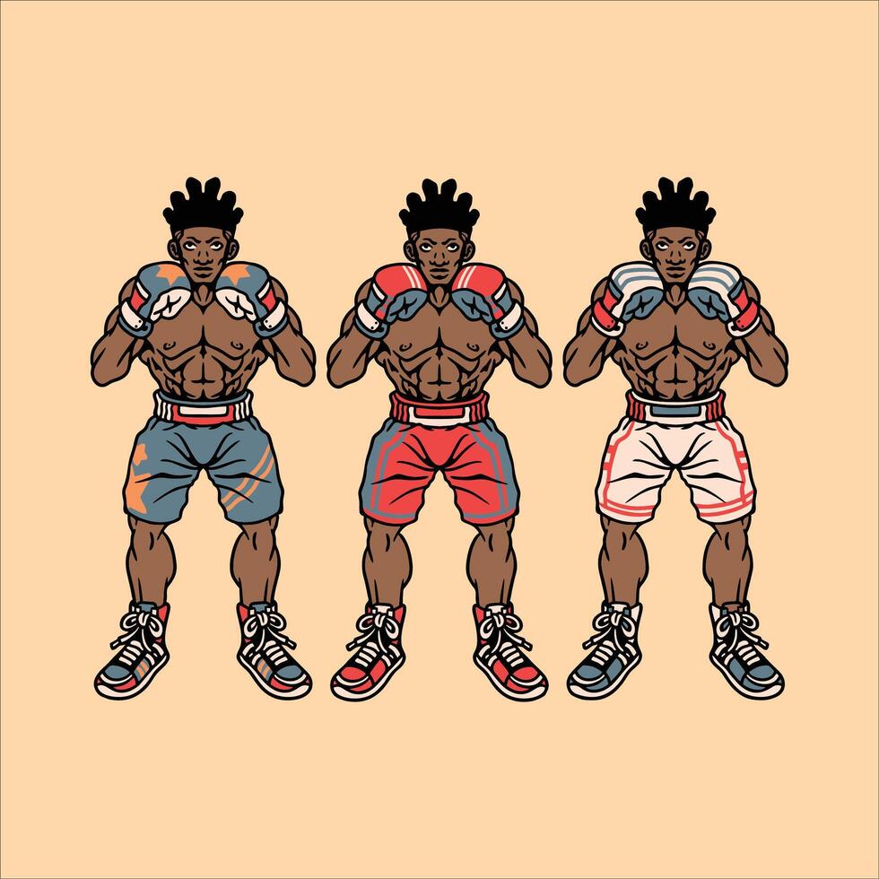 boxing player illustration design vector