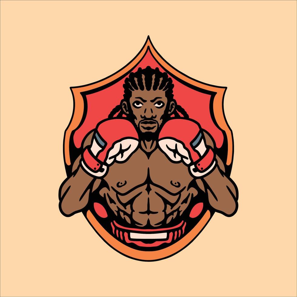 boxing player illustration design vector