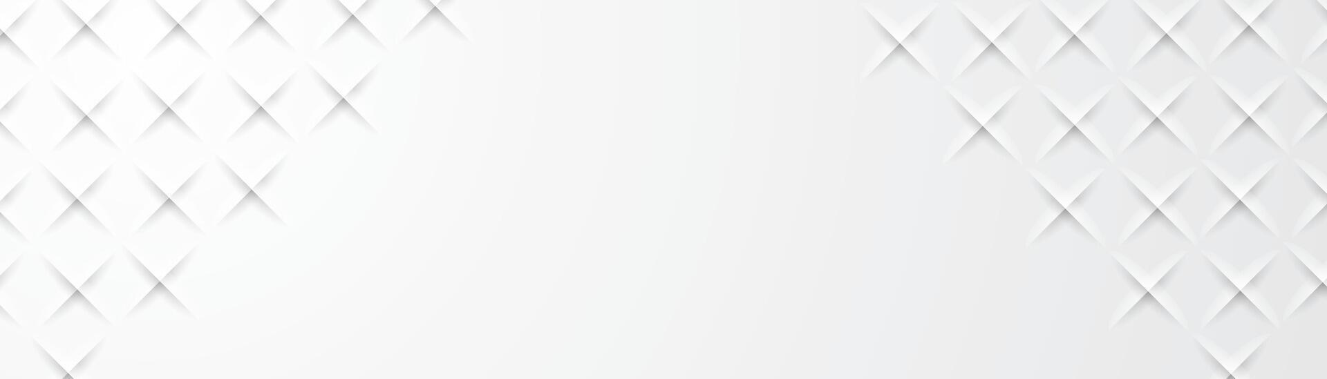 Abstract white 3d banner design background vector