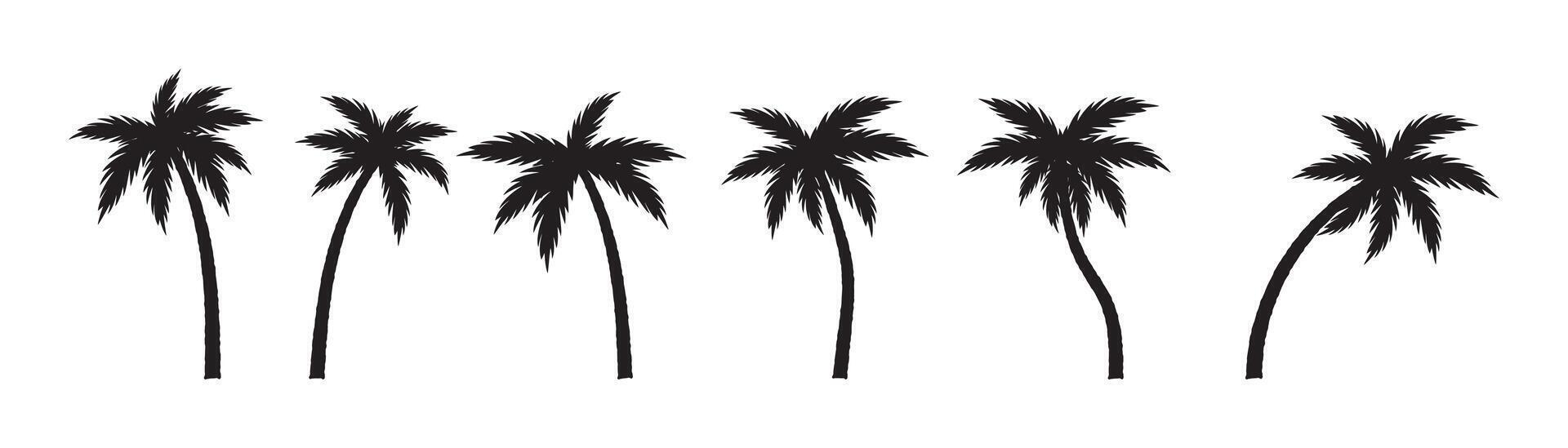 Groovy boho silhouette palm tree illustration vector