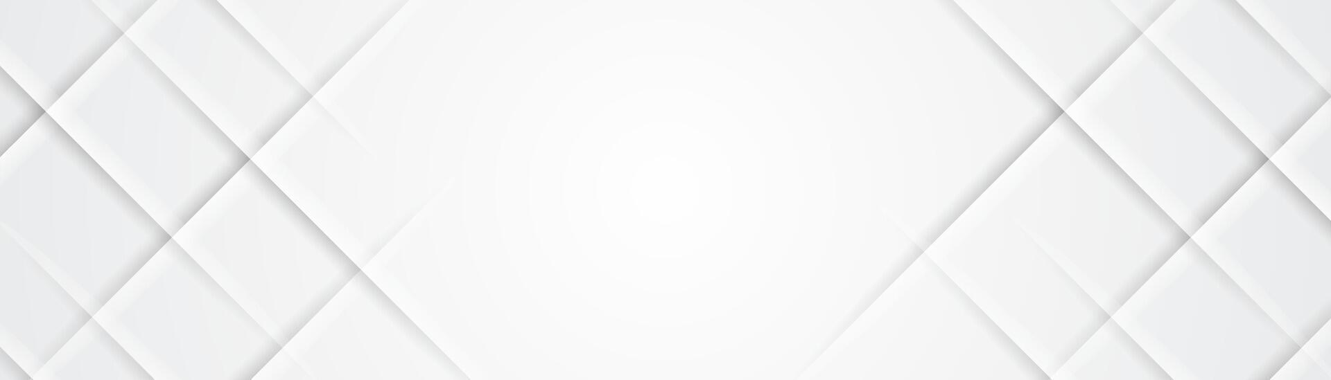 Abstract white 3d banner design background vector