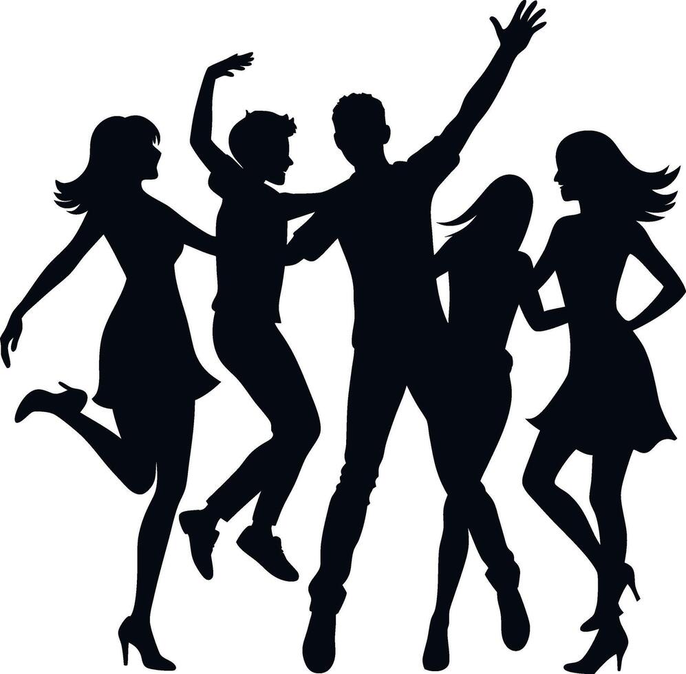 friendship day silhouette vector