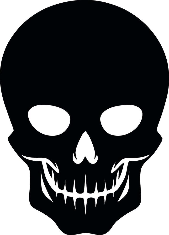 skull head silhouette design vector