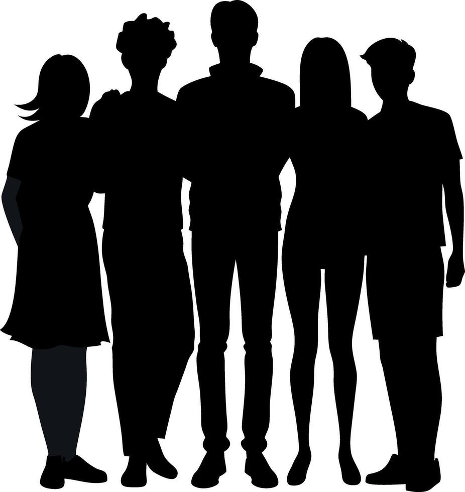 friendship day silhouette vector