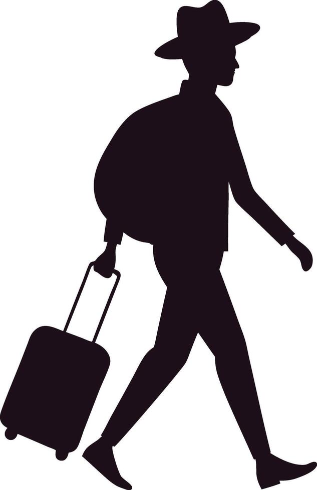 traveling man silhouette design vector