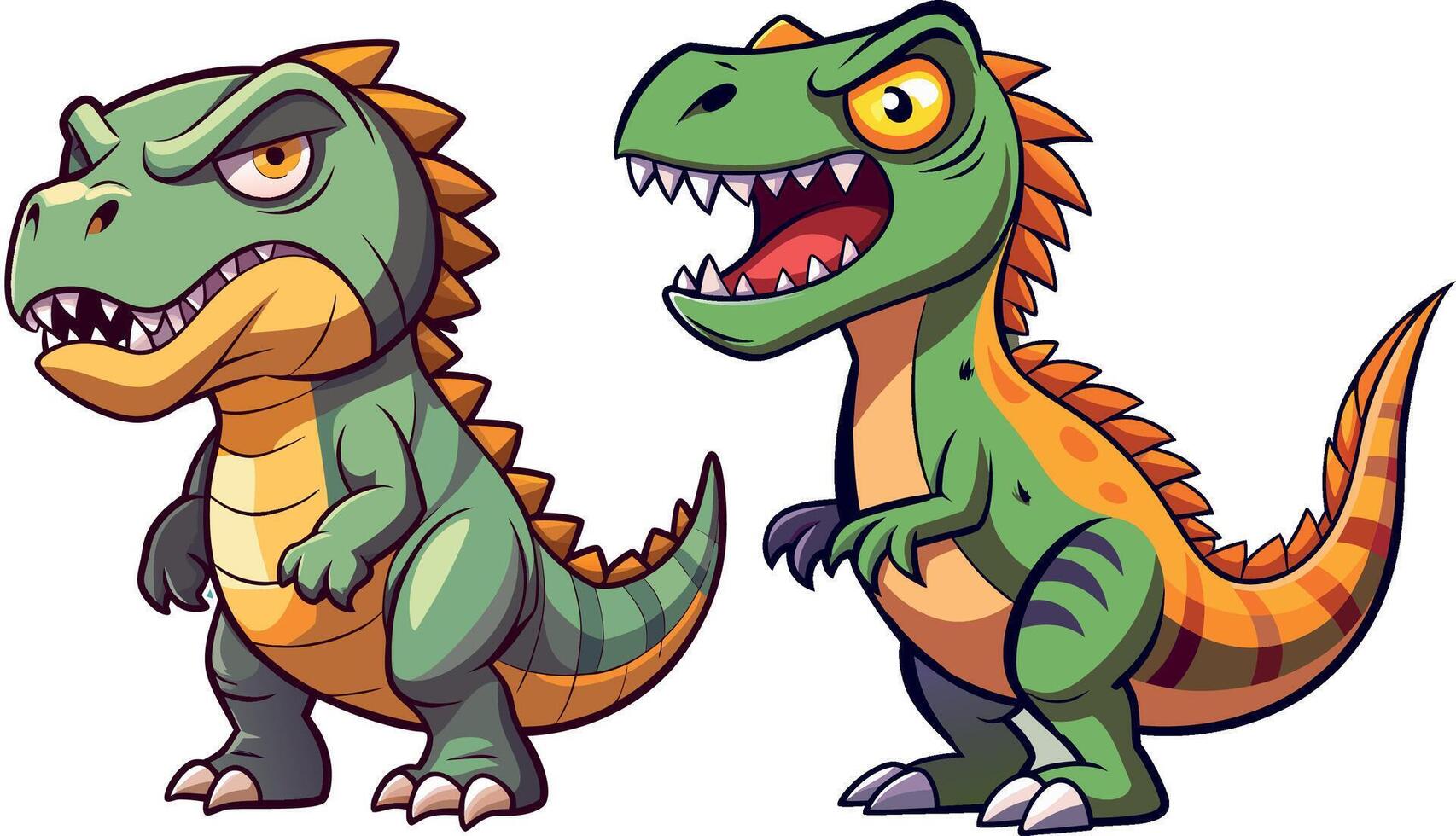 Dinosaur angry face sticker vector